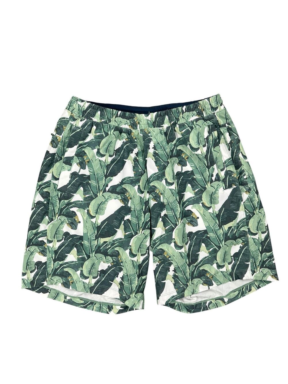 Birddogs Tropical Lined Gym Training Shorts Green Tan — Large Extended
